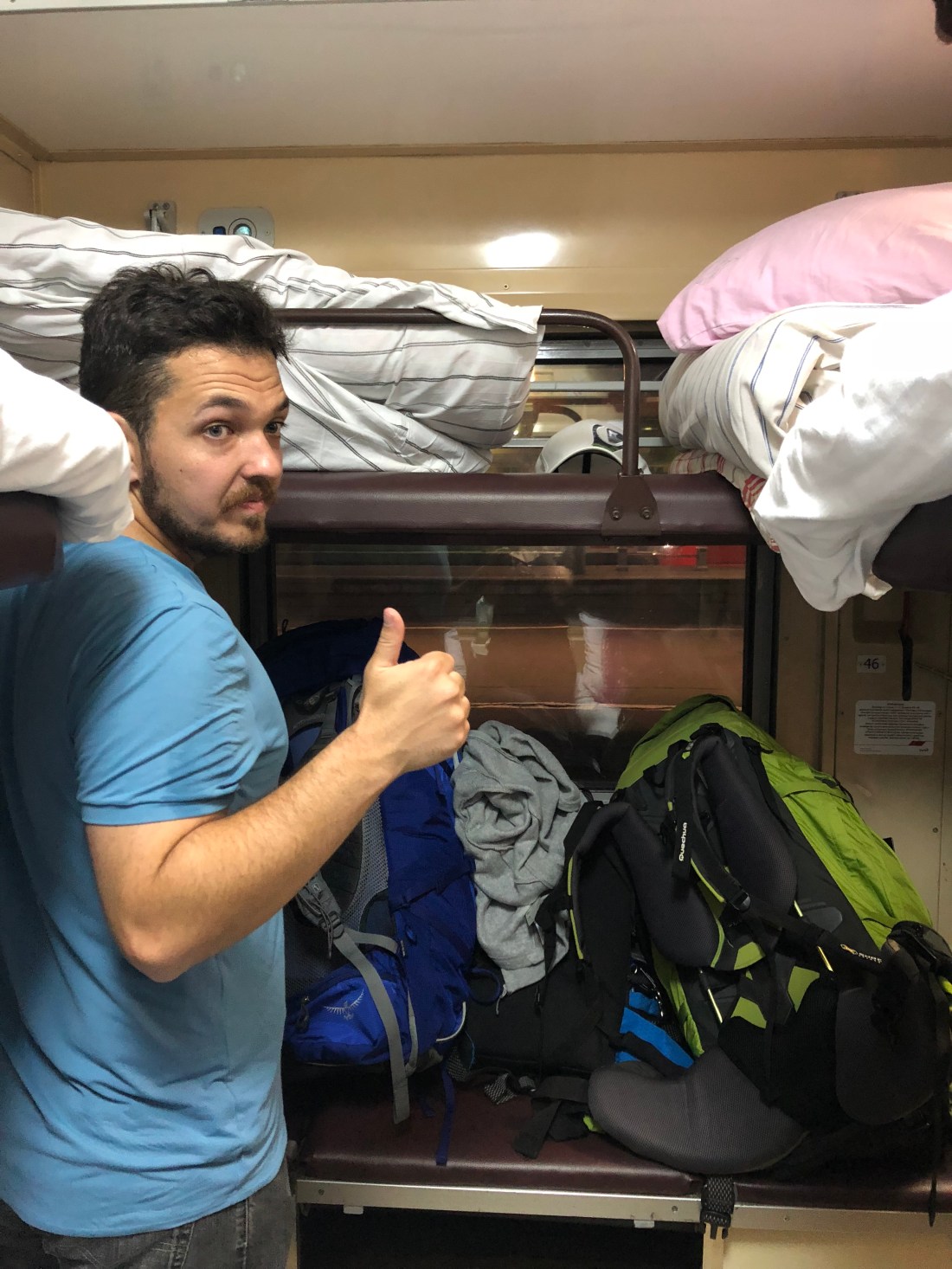 Rafael no trem na Rússia